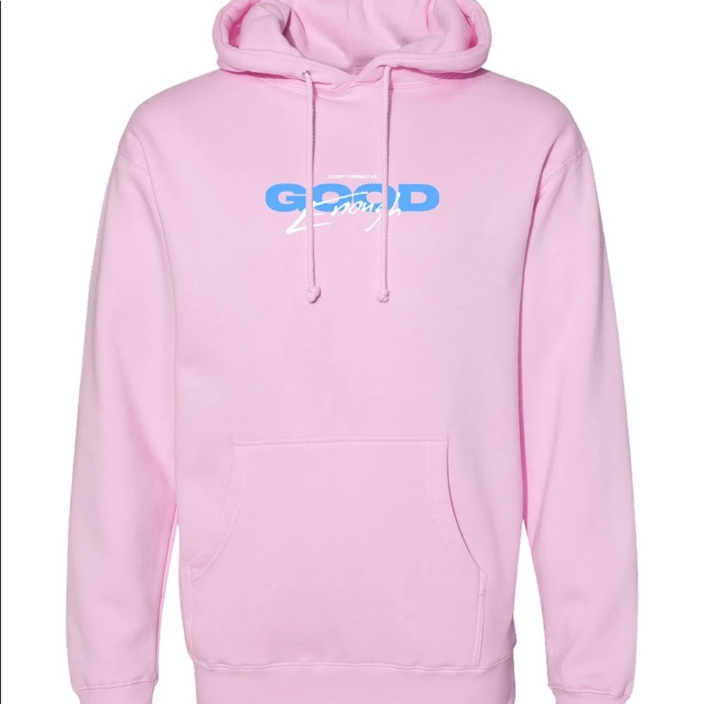 Nathan Zed “Good Enough” Light Pink Hoodie, Unisex S